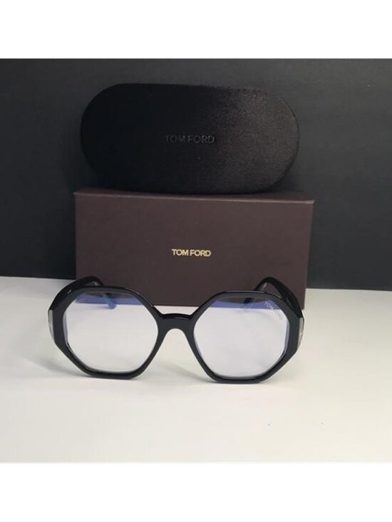 New Authentic TOM FORD FT5967-B/V 001 Stylish Black and Clear Women\'s Glasses main image 8